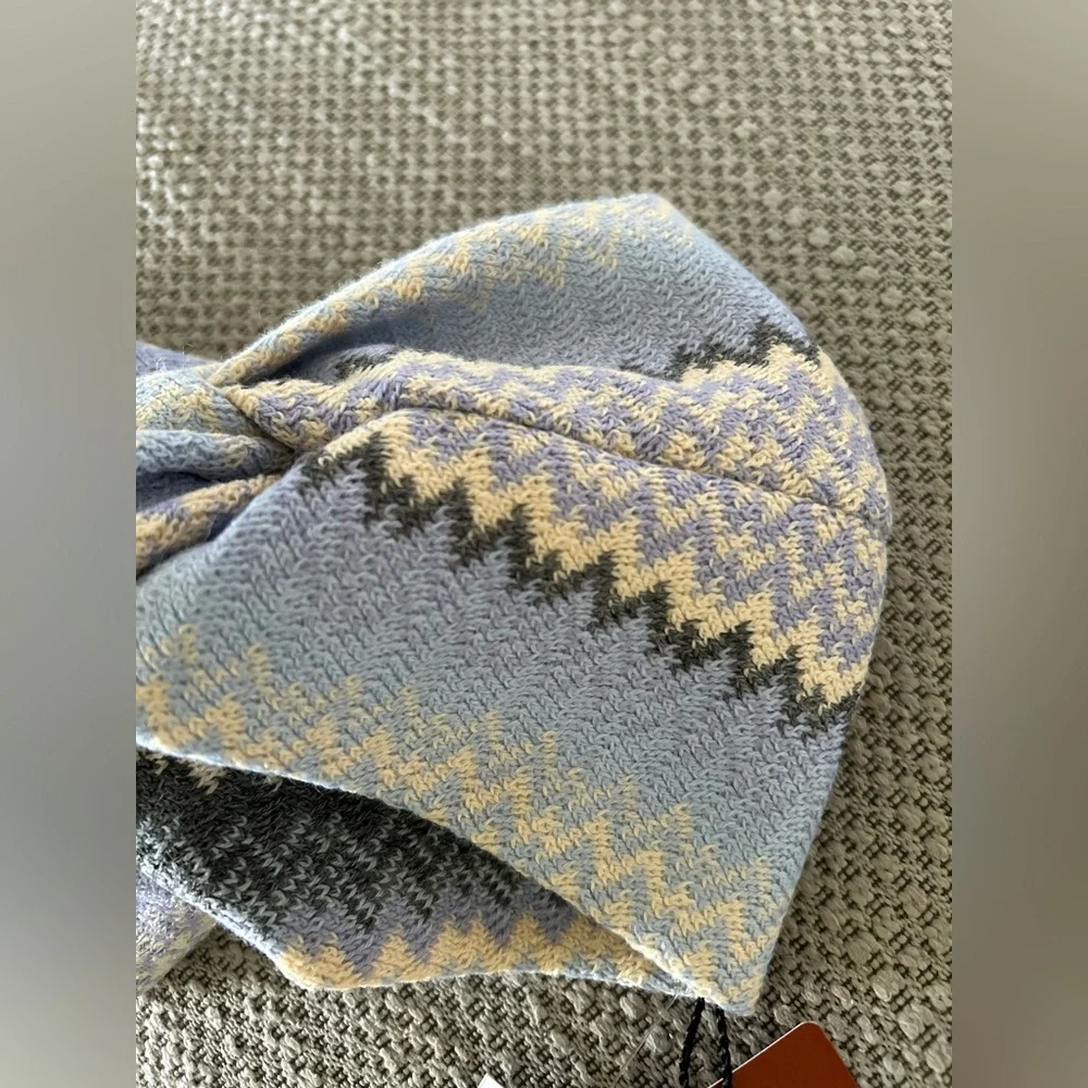 Missoni Zigzag Knit Head Scarf - Blue Multicolor - NWT - Picture 3 of 10
